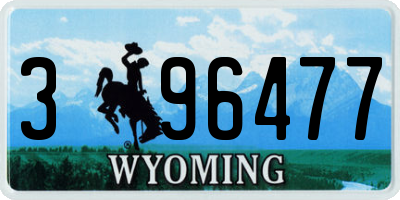 WY license plate 396477