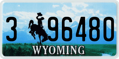 WY license plate 396480