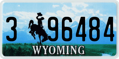 WY license plate 396484