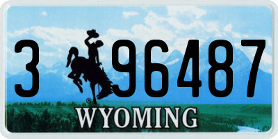WY license plate 396487