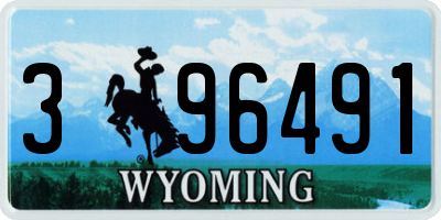 WY license plate 396491