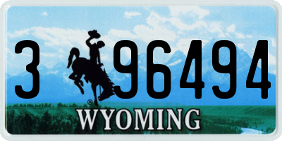 WY license plate 396494