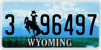 WY license plate 396497