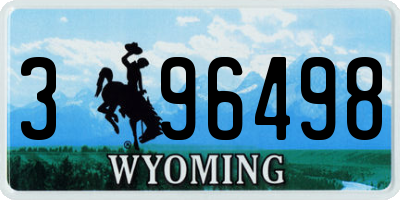 WY license plate 396498