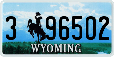 WY license plate 396502