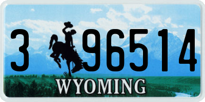 WY license plate 396514