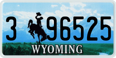 WY license plate 396525