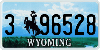 WY license plate 396528
