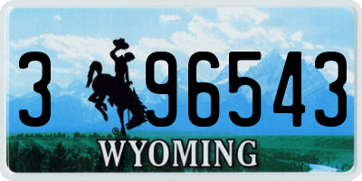 WY license plate 396543