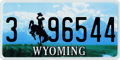 WY license plate 396544
