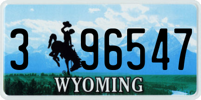 WY license plate 396547