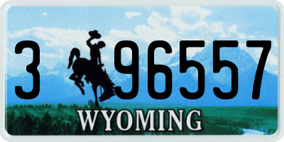 WY license plate 396557