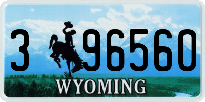 WY license plate 396560