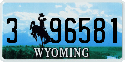 WY license plate 396581