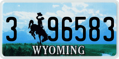 WY license plate 396583