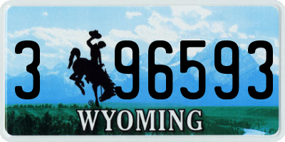 WY license plate 396593