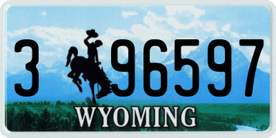 WY license plate 396597