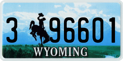 WY license plate 396601