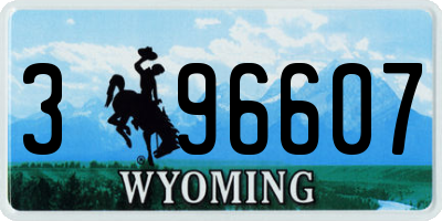 WY license plate 396607