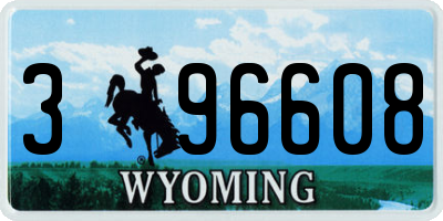WY license plate 396608