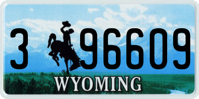 WY license plate 396609