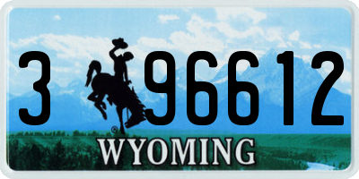 WY license plate 396612