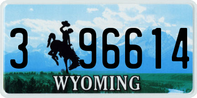 WY license plate 396614