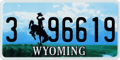 WY license plate 396619