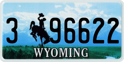 WY license plate 396622