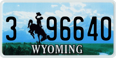 WY license plate 396640