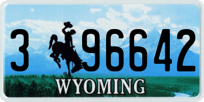 WY license plate 396642