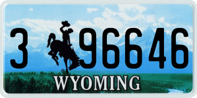WY license plate 396646