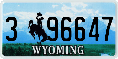 WY license plate 396647