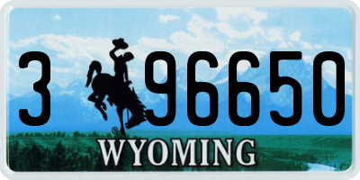 WY license plate 396650