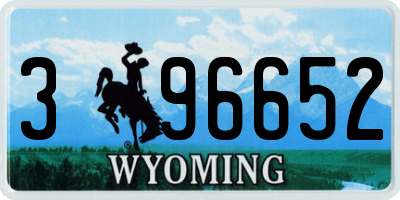 WY license plate 396652