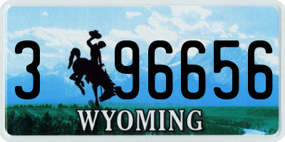 WY license plate 396656