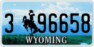WY license plate 396658