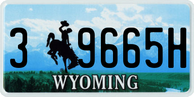 WY license plate 39665H