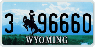 WY license plate 396660