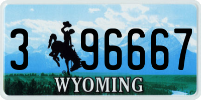 WY license plate 396667
