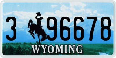 WY license plate 396678