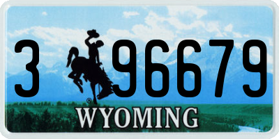 WY license plate 396679