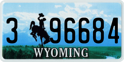 WY license plate 396684