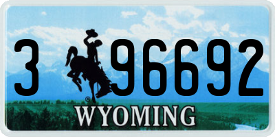 WY license plate 396692