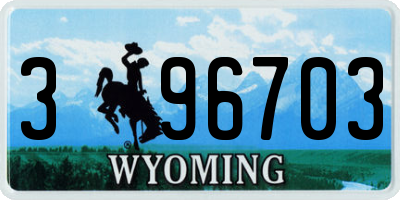 WY license plate 396703