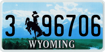 WY license plate 396706