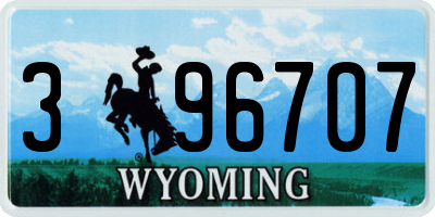 WY license plate 396707