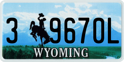 WY license plate 39670L