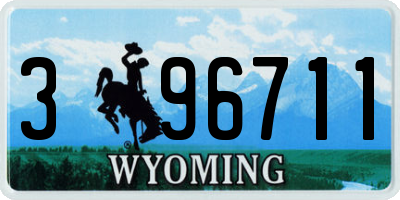 WY license plate 396711