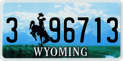 WY license plate 396713